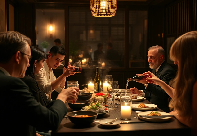 Guests enjoying a private omakase dinner experience at Kiseki