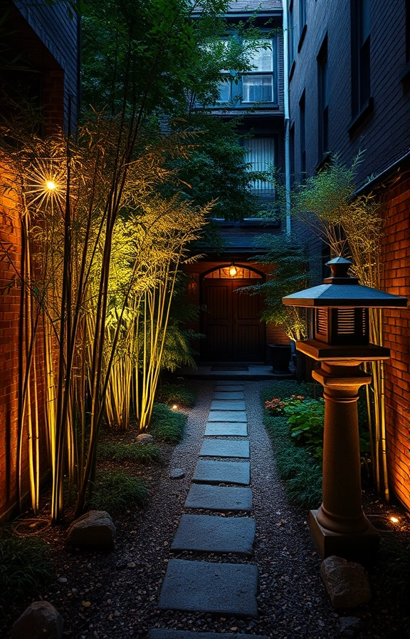 Stone pathway through the Japanese garden entrance to Kiseki